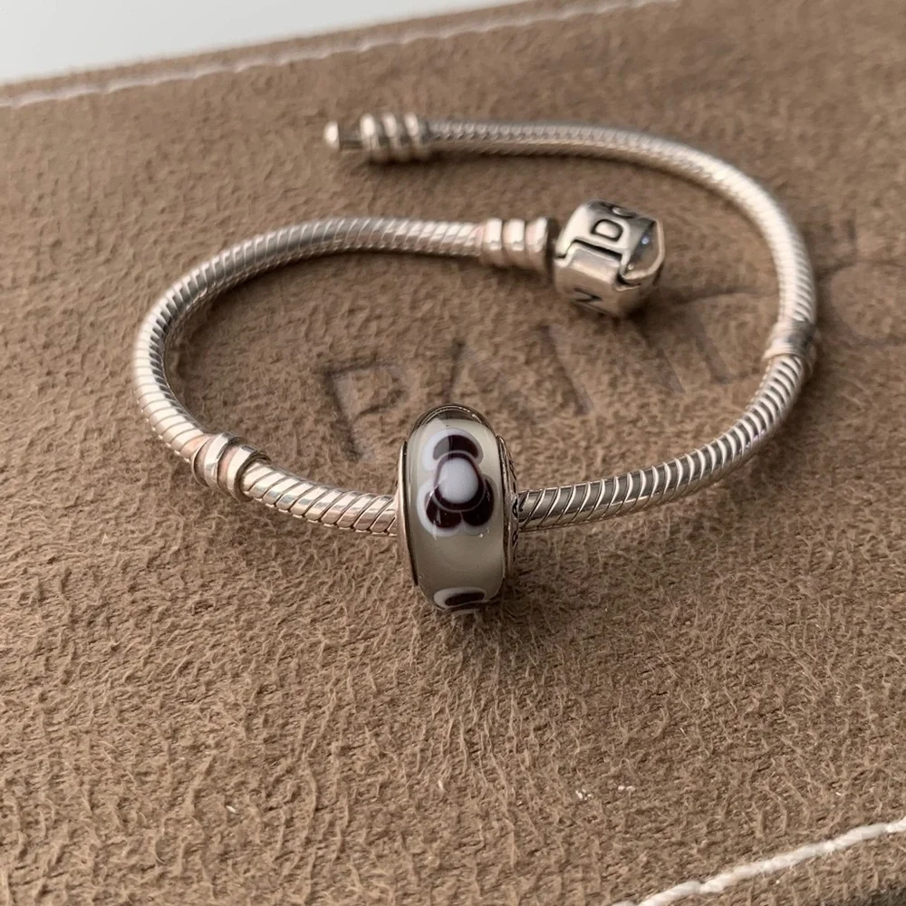 Pandora‎ Flowers For You Murano Glass Sterling Silver Charm 790641 Retired